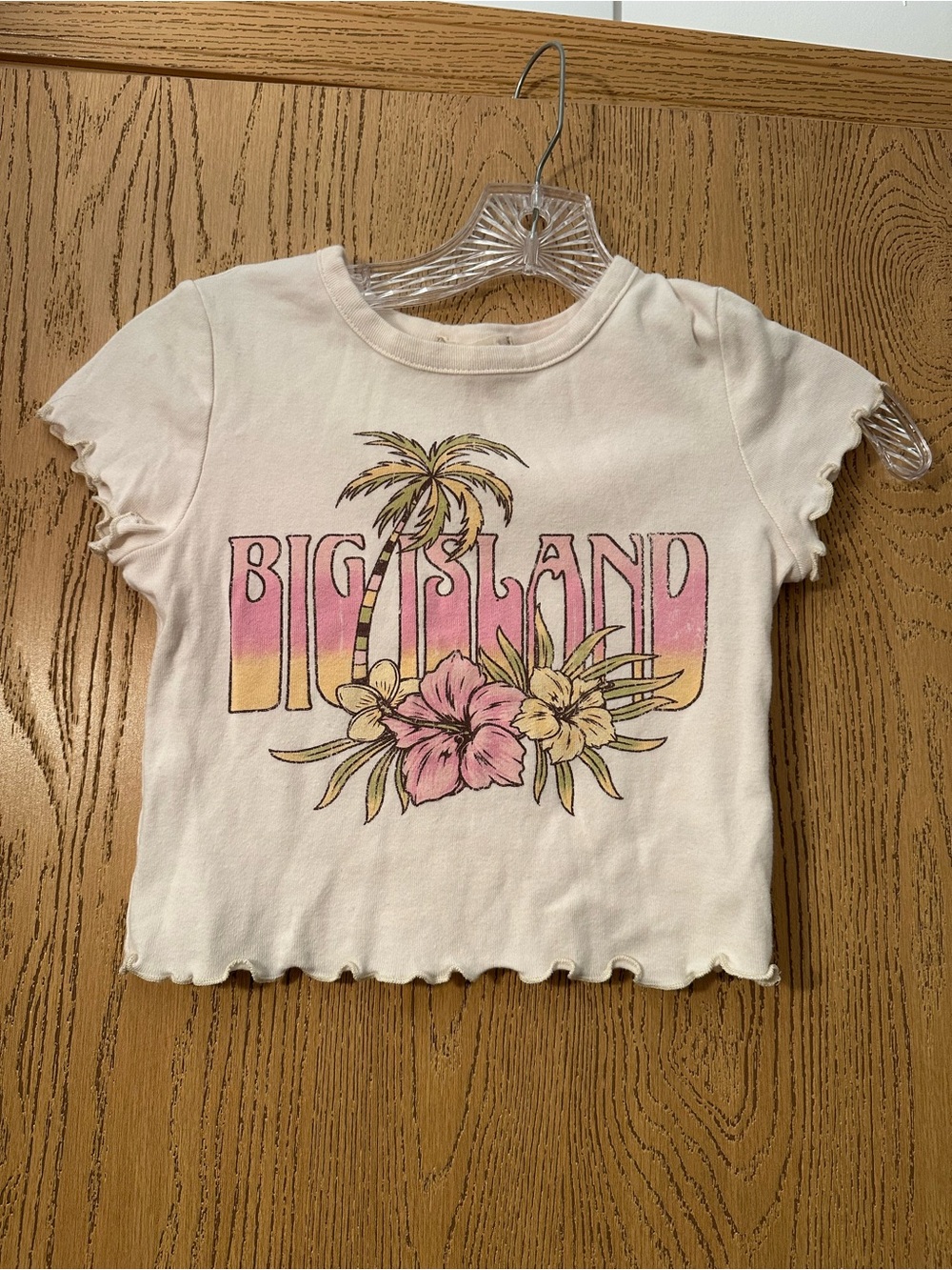 Altar'd State Pink and Yellow 'Big Island' Floral Crop Tee